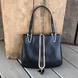 Vintage Authentic Coblentz Leather Navy Purse